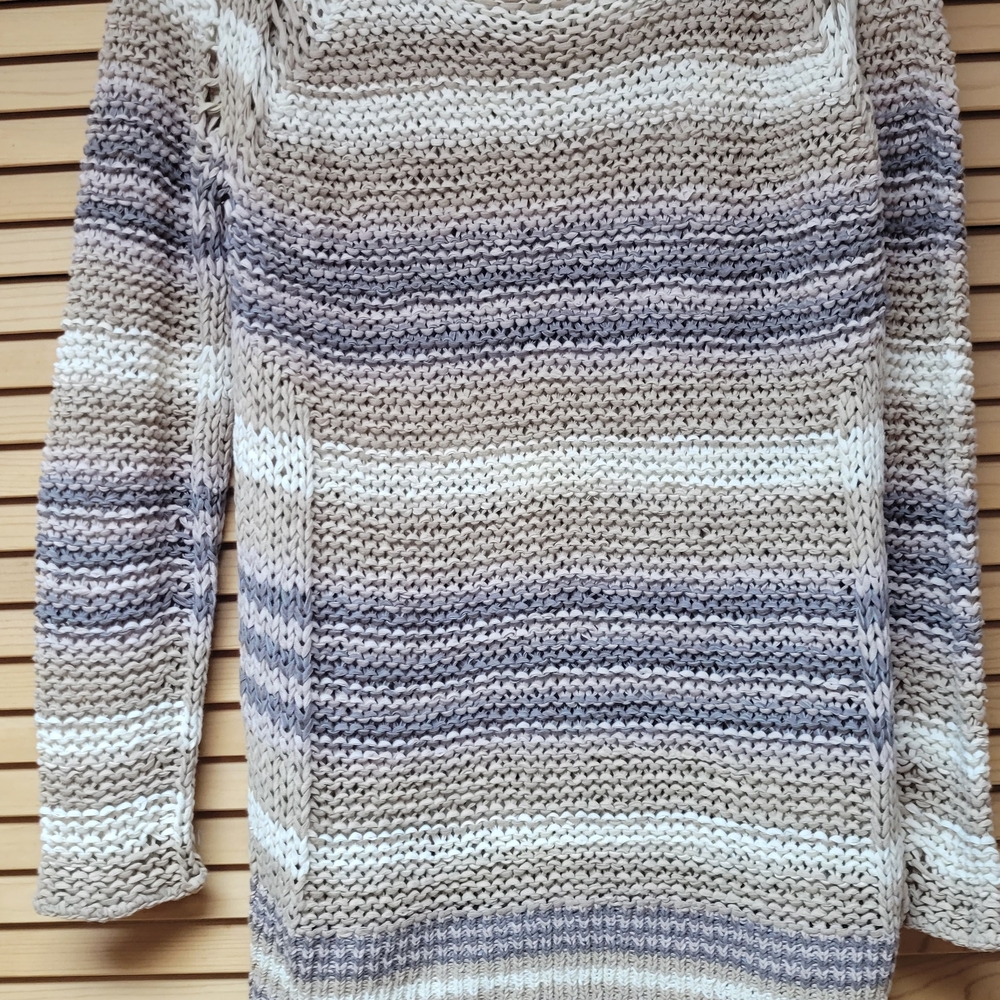 Free People Cowl Neck Sweater - Gray and Cream